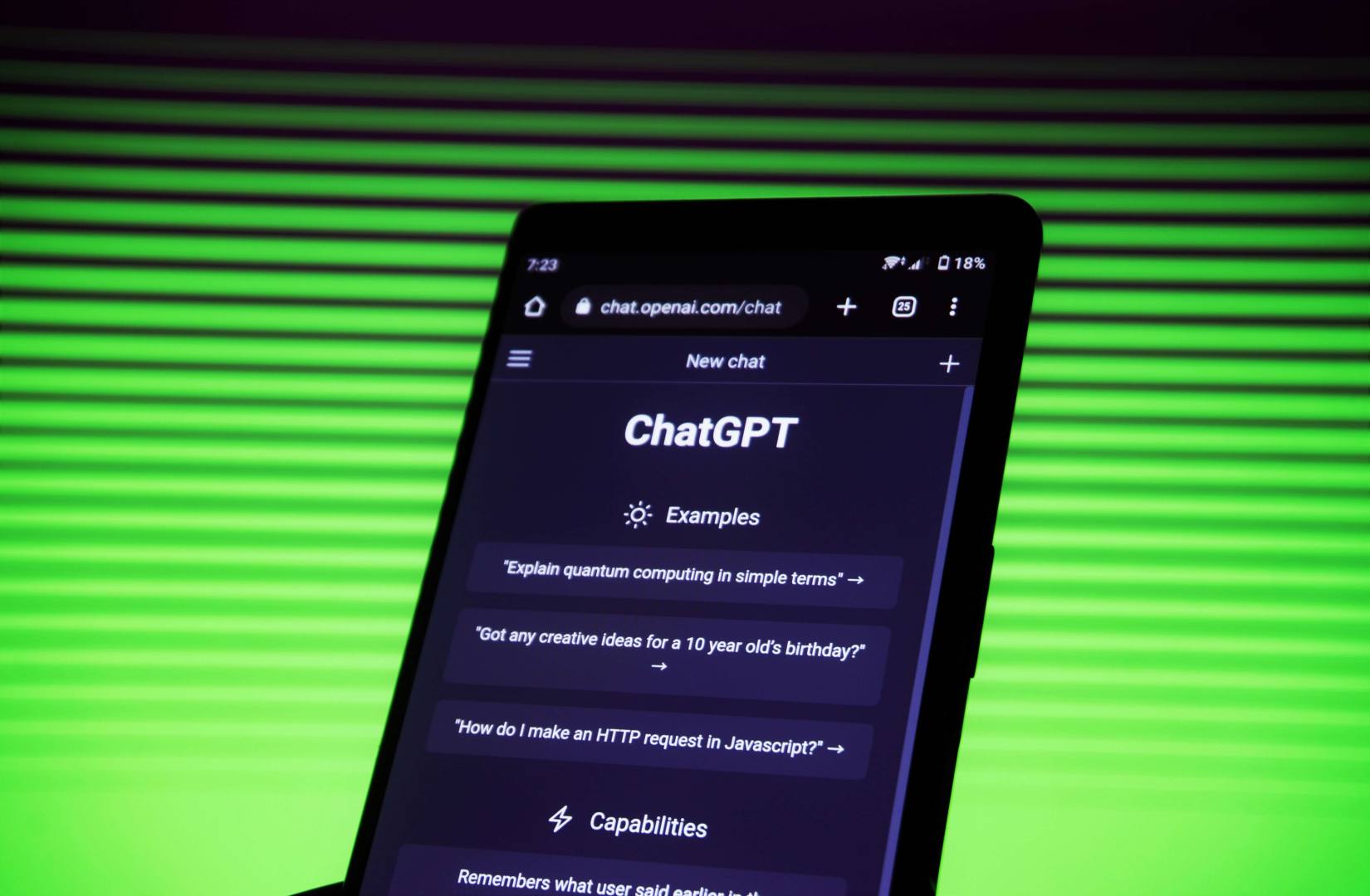 ChatGPT prompts on mobile phone