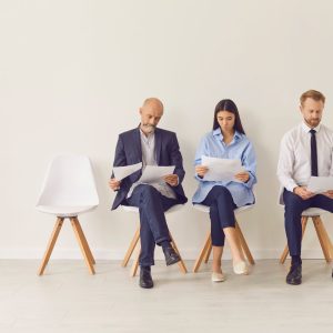 image of interviewees waiting image for long-term layoff blog